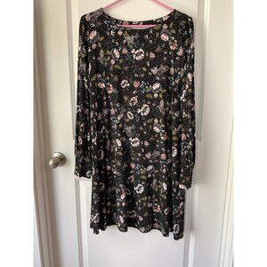 Women’s Dress Floral Black Medium The Loft Long Sleeve Party Office Work Casual